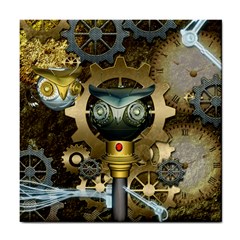 Steampunk, Awesome Owls With Clocks And Gears Tile Coasters