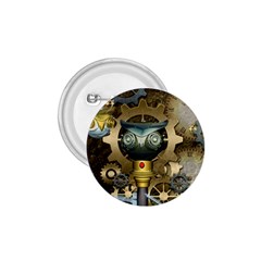 Steampunk, Awesome Owls With Clocks And Gears 1 75  Buttons by FantasyWorld7