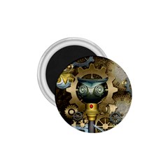 Steampunk, Awesome Owls With Clocks And Gears 1 75  Magnets