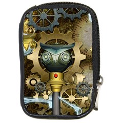 Steampunk, Awesome Owls With Clocks And Gears Compact Camera Cases