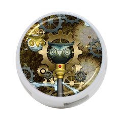 Steampunk, Awesome Owls With Clocks And Gears 4-port Usb Hub (one Side)