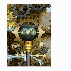 Steampunk, Awesome Owls With Clocks And Gears Large Garden Flag (two Sides) by FantasyWorld7