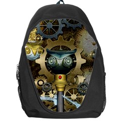 Steampunk, Awesome Owls With Clocks And Gears Backpack Bag