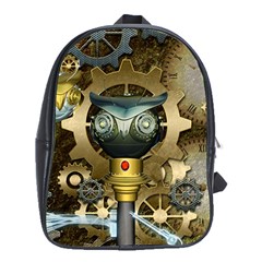 Steampunk, Awesome Owls With Clocks And Gears School Bags (xl) 