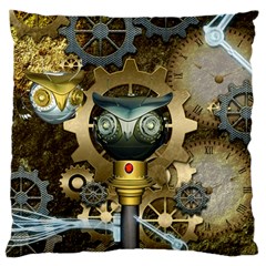 Steampunk, Awesome Owls With Clocks And Gears Standard Flano Cushion Case (one Side)