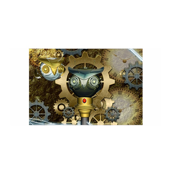 Steampunk, Awesome Owls With Clocks And Gears Satin Wrap