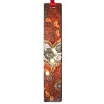 Steampunk, Wonderful Heart With Clocks And Gears On Red Background Large Book Marks