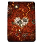 Steampunk, Wonderful Heart With Clocks And Gears On Red Background Flap Covers (L) 