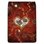 Steampunk, Wonderful Heart With Clocks And Gears On Red Background Flap Covers (S) 