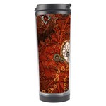 Steampunk, Wonderful Heart With Clocks And Gears On Red Background Travel Tumbler