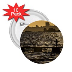 River Plater River Scene At Montevideo 2 25  Buttons (10 Pack) 