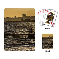 River Plater River Scene At Montevideo Playing Card