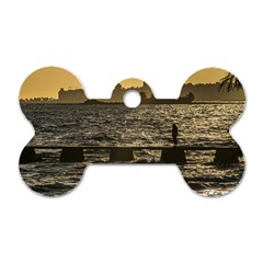 River Plater River Scene At Montevideo Dog Tag Bone (two Sides) by dflcprints