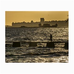 River Plater River Scene At Montevideo Small Glasses Cloth (2-side) by dflcprints