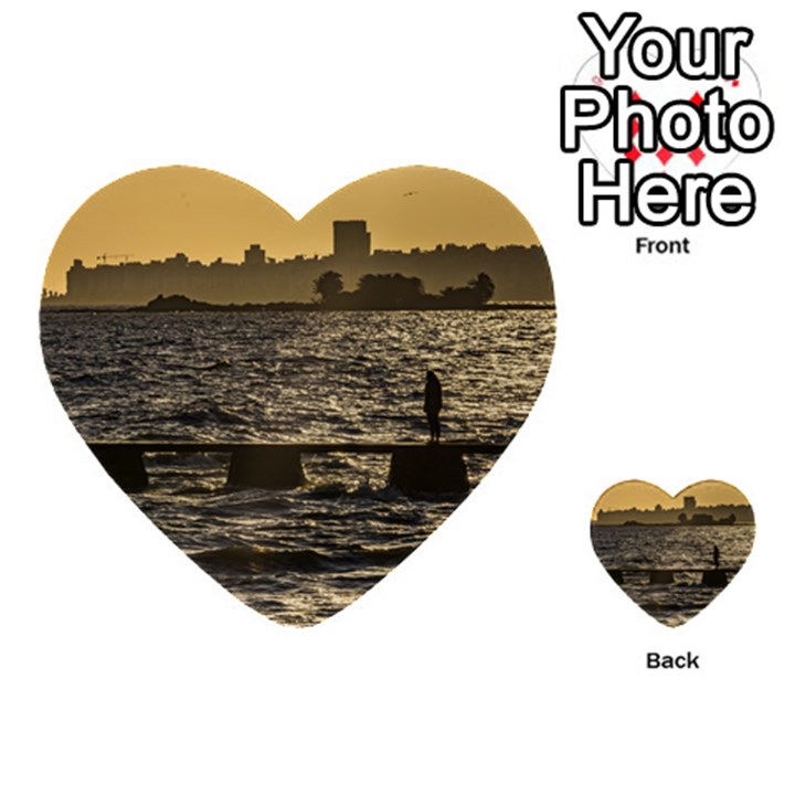 River Plater River Scene At Montevideo Multi-purpose Cards (Heart) 