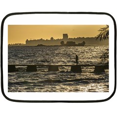 River Plater River Scene At Montevideo Fleece Blanket (mini) by dflcprints