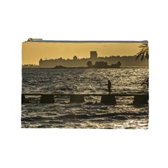 River Plater River Scene At Montevideo Cosmetic Bag (large)  by dflcprints