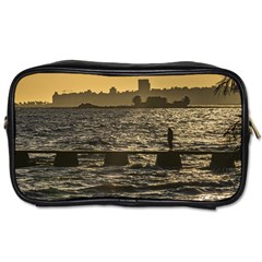 River Plater River Scene At Montevideo Toiletries Bags by dflcprints