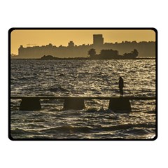 River Plater River Scene At Montevideo Fleece Blanket (small) by dflcprints