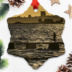 River Plater River Scene At Montevideo Snowflake Ornament (2-side)