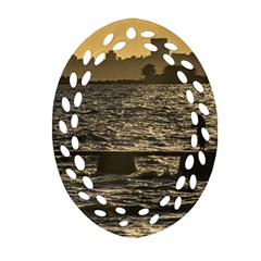 River Plater River Scene At Montevideo Ornament (oval Filigree) 