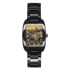 River Plater River Scene At Montevideo Stainless Steel Barrel Watch by dflcprints