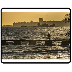 River Plater River Scene At Montevideo Double Sided Fleece Blanket (medium)  by dflcprints