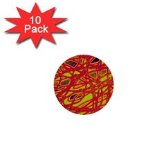 Orange Neon 1  Mini Buttons (10 Pack) 