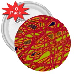 Orange Neon 3  Buttons (10 Pack) 