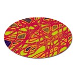 Orange neon Oval Magnet Front