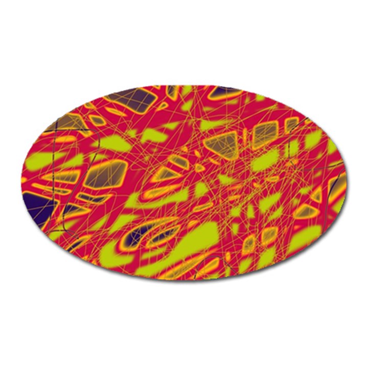 Orange neon Oval Magnet