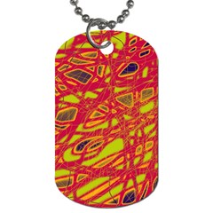 Orange Neon Dog Tag (two Sides)