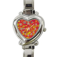 Orange Neon Heart Italian Charm Watch by Valentinaart