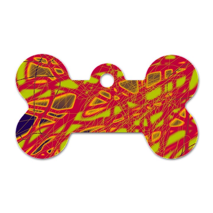 Orange neon Dog Tag Bone (One Side)