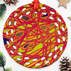 Orange Neon Ornament (round Filigree) 