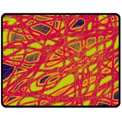 Orange Neon Double Sided Fleece Blanket (medium)  by Valentinaart