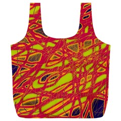 Orange Neon Full Print Recycle Bags (l) 