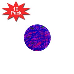 Blue 1  Mini Magnet (10 Pack) 