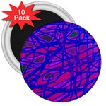 Blue 3  Magnets (10 pack)  Front