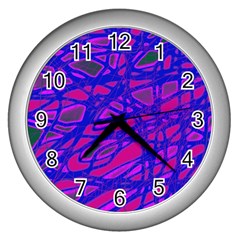 Blue Wall Clocks (silver) 