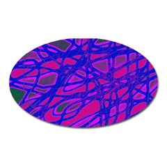 Blue Oval Magnet by Valentinaart