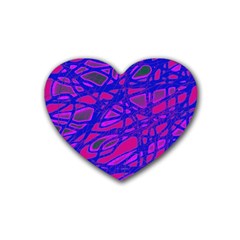 Blue Rubber Coaster (heart) 