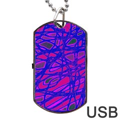 Blue Dog Tag Usb Flash (one Side)