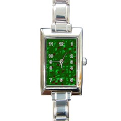 Green  Rectangle Italian Charm Watch