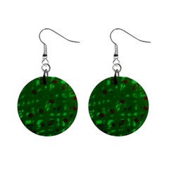 Green  Mini Button Earrings