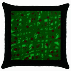 Green  Throw Pillow Case (black)