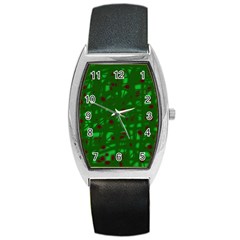 Green  Barrel Style Metal Watch