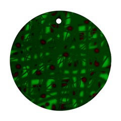 Green  Round Ornament (two Sides)  by Valentinaart