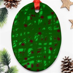 Green  Oval Ornament (two Sides)