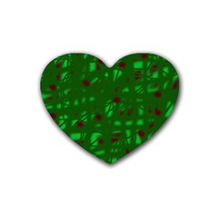 Green  Rubber Coaster (heart) 